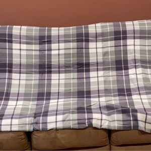 Canon Purple and White Plaid Throw Blanket